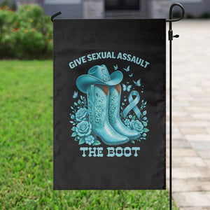 Give Sexual Assault The Boot Garden Flag Cowgirl Awareness Month Teal Ribbon Support TS10 Print Your Wear