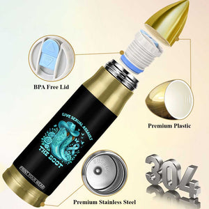 Give Sexual Assault The Boot Bullet Tumbler Cowgirl Awareness Month Teal Ribbon Support TS10 Print Your Wear