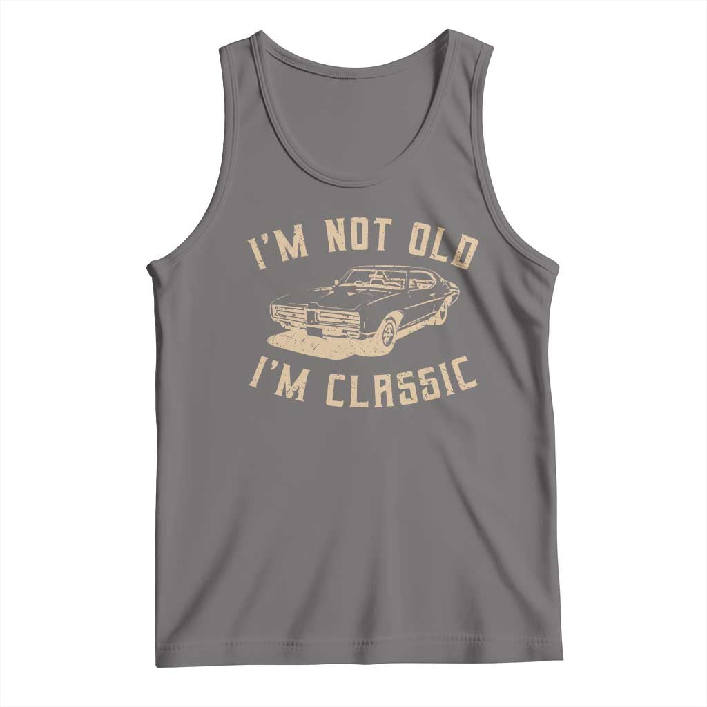 Funny Car Graphic Tank Top Vintage I'm Not Old I'm Classic TS10 Deep Heather Print Your Wear