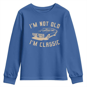 Funny Car Graphic Youth Sweatshirt Vintage I'm Not Old I'm Classic TS10 Royal Blue Print Your Wear