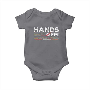 Hands Off Baby Onesie Social Security And Medicare Protest TS10 Charcoal Print Your Wear