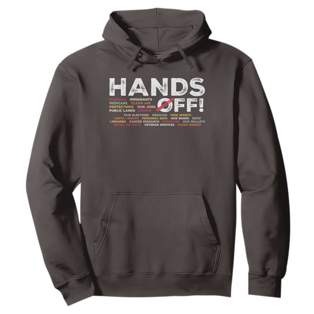Hands Off Hoodie Social Security And Medicare Protest TS10 Dark Chocolate Print Your Wear