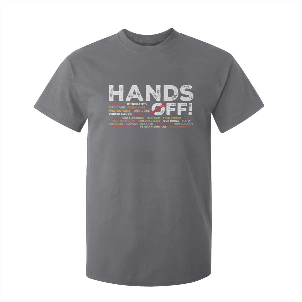 Hands Off T Shirt For Kid Social Security And Medicare Protest TS10 Charcoal Print Your Wear