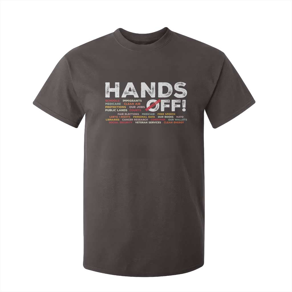 Hands Off T Shirt For Kid Social Security And Medicare Protest TS10 Dark Chocolate Print Your Wear