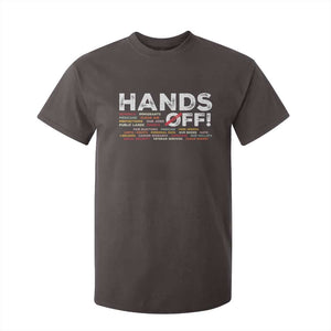 Hands Off T Shirt For Kid Social Security And Medicare Protest TS10 Dark Chocolate Print Your Wear