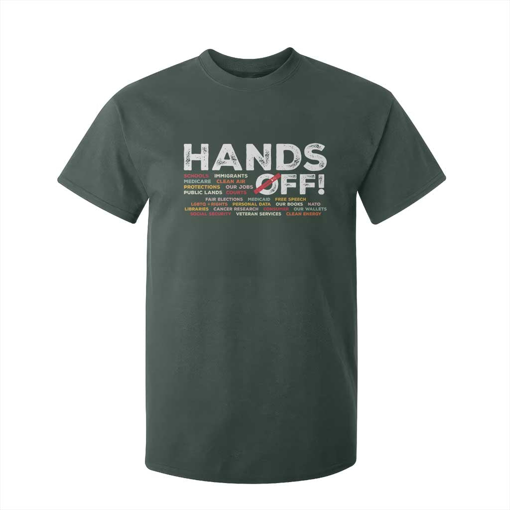 Hands Off T Shirt For Kid Social Security And Medicare Protest TS10 Dark Forest Green Print Your Wear