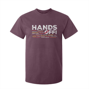 Hands Off T Shirt For Kid Social Security And Medicare Protest TS10 Maroon Print Your Wear