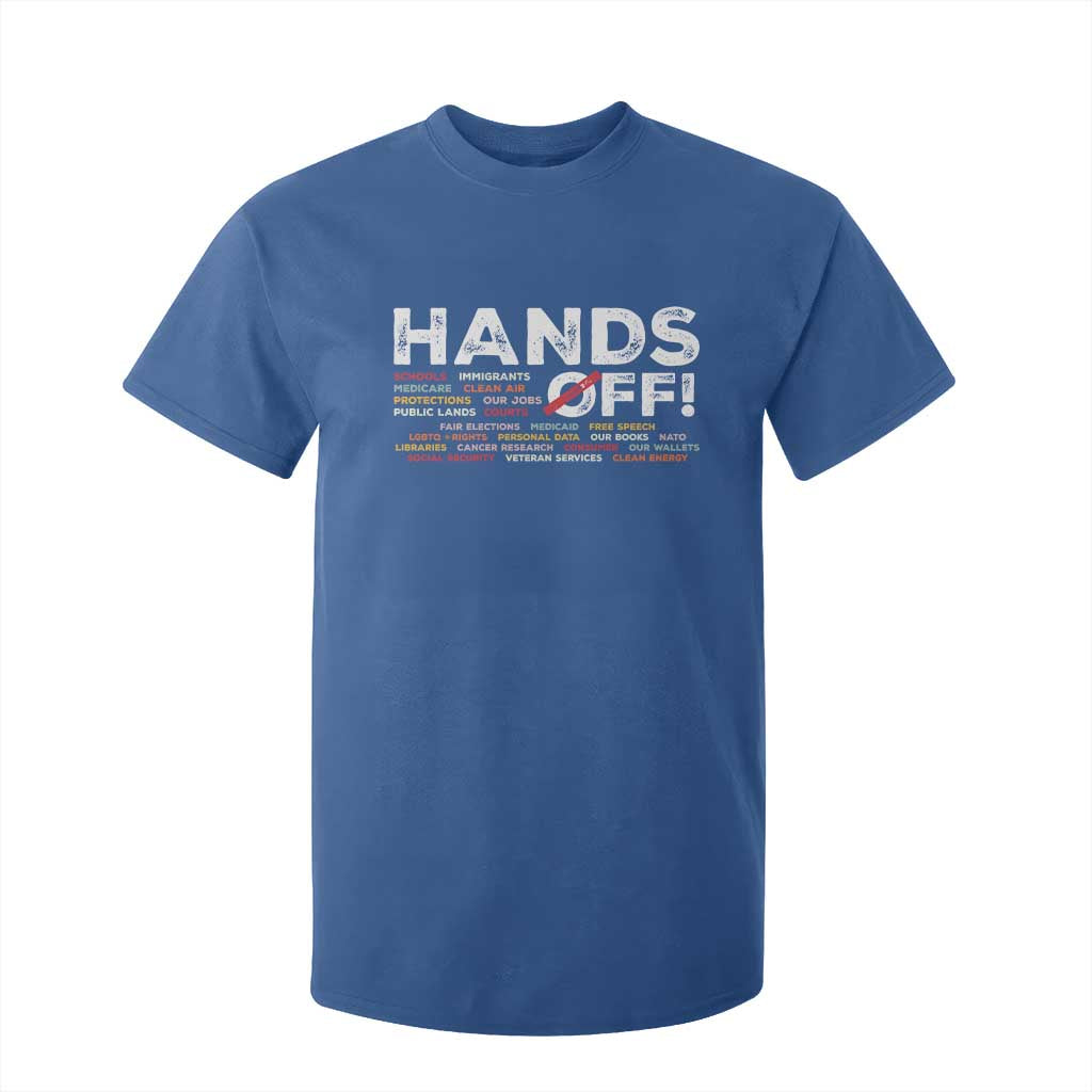 Hands Off T Shirt For Kid Social Security And Medicare Protest TS10 Royal Blue Print Your Wear