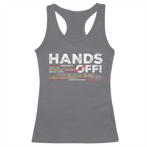 Hands Off Racerback Tank Top Social Security And Medicare Protest TS10 Charcoal Print Your Wear