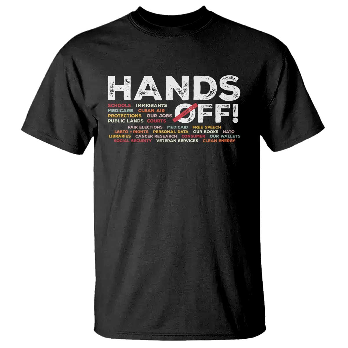 Hands Off T Shirt Social Security And Medicare Protest TS10 Black Print Your Wear