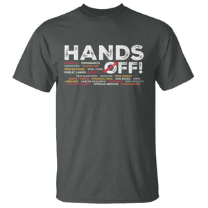 Hands Off T Shirt Social Security And Medicare Protest TS10 Dark Heather Print Your Wear