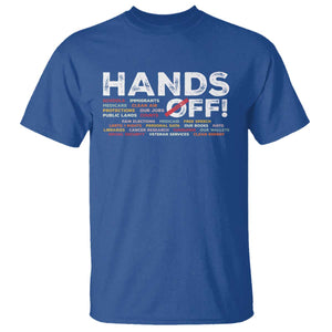Hands Off T Shirt Social Security And Medicare Protest TS10 Royal Blue Print Your Wear