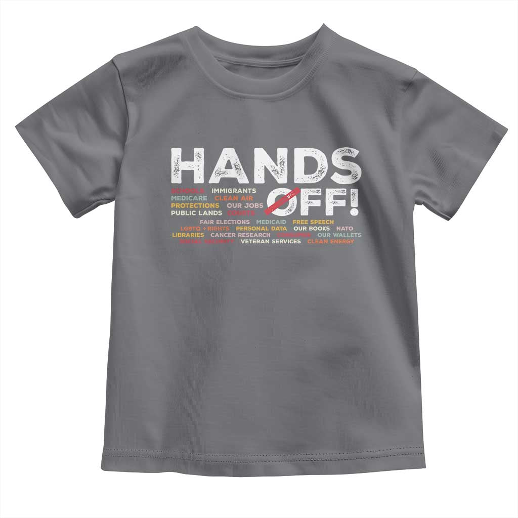 Hands Off Toddler T Shirt Social Security And Medicare Protest TS10 Charcoal Print Your Wear