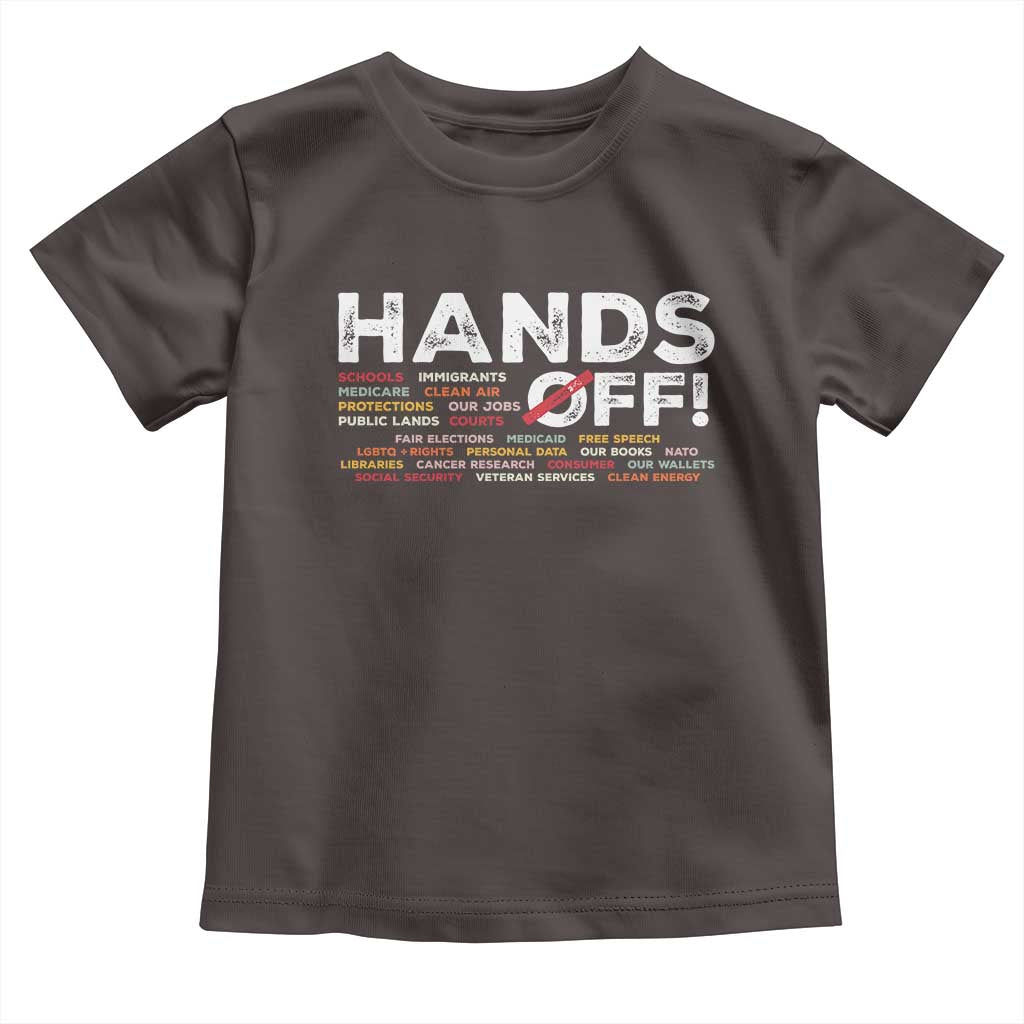 Hands Off Toddler T Shirt Social Security And Medicare Protest TS10 Dark Chocolate Print Your Wear