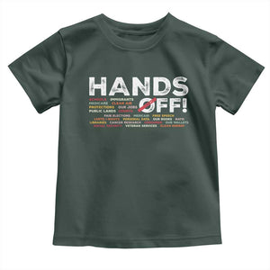 Hands Off Toddler T Shirt Social Security And Medicare Protest TS10 Dark Forest Green Print Your Wear