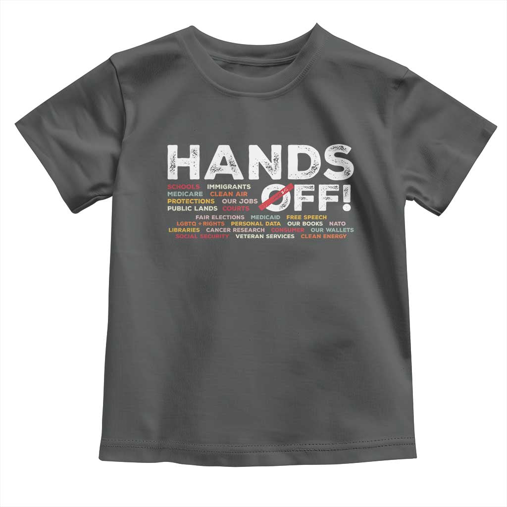 Hands Off Toddler T Shirt Social Security And Medicare Protest TS10 Dark Heather Print Your Wear