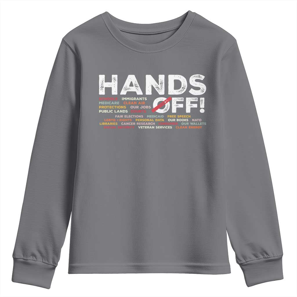 Hands Off Youth Sweatshirt Social Security And Medicare Protest TS10 Charcoal Print Your Wear