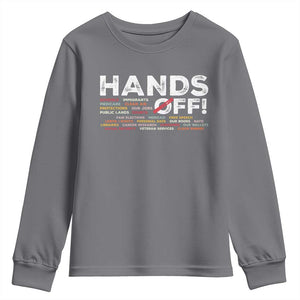 Hands Off Youth Sweatshirt Social Security And Medicare Protest TS10 Charcoal Print Your Wear