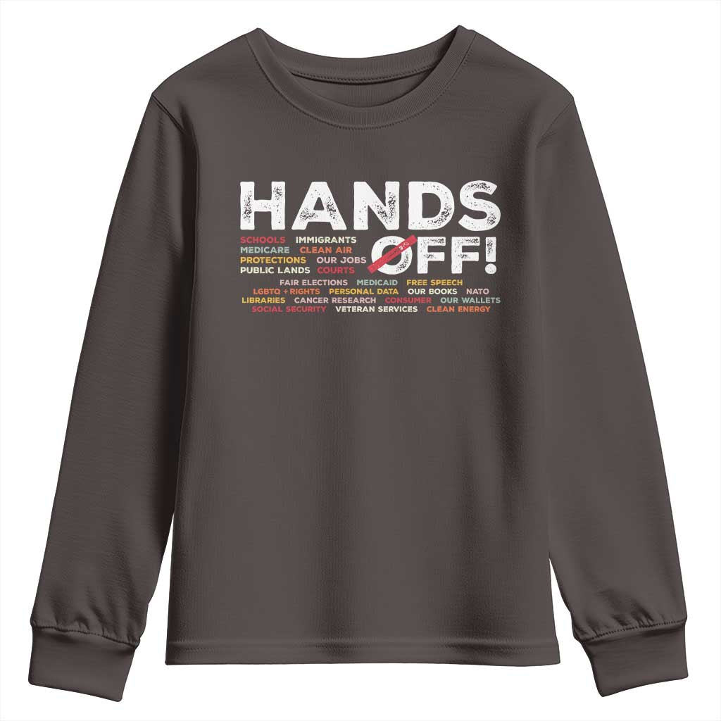 Hands Off Youth Sweatshirt Social Security And Medicare Protest TS10 Dark Chocolate Print Your Wear