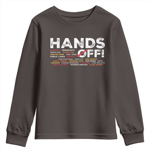 Hands Off Youth Sweatshirt Social Security And Medicare Protest TS10 Dark Chocolate Print Your Wear