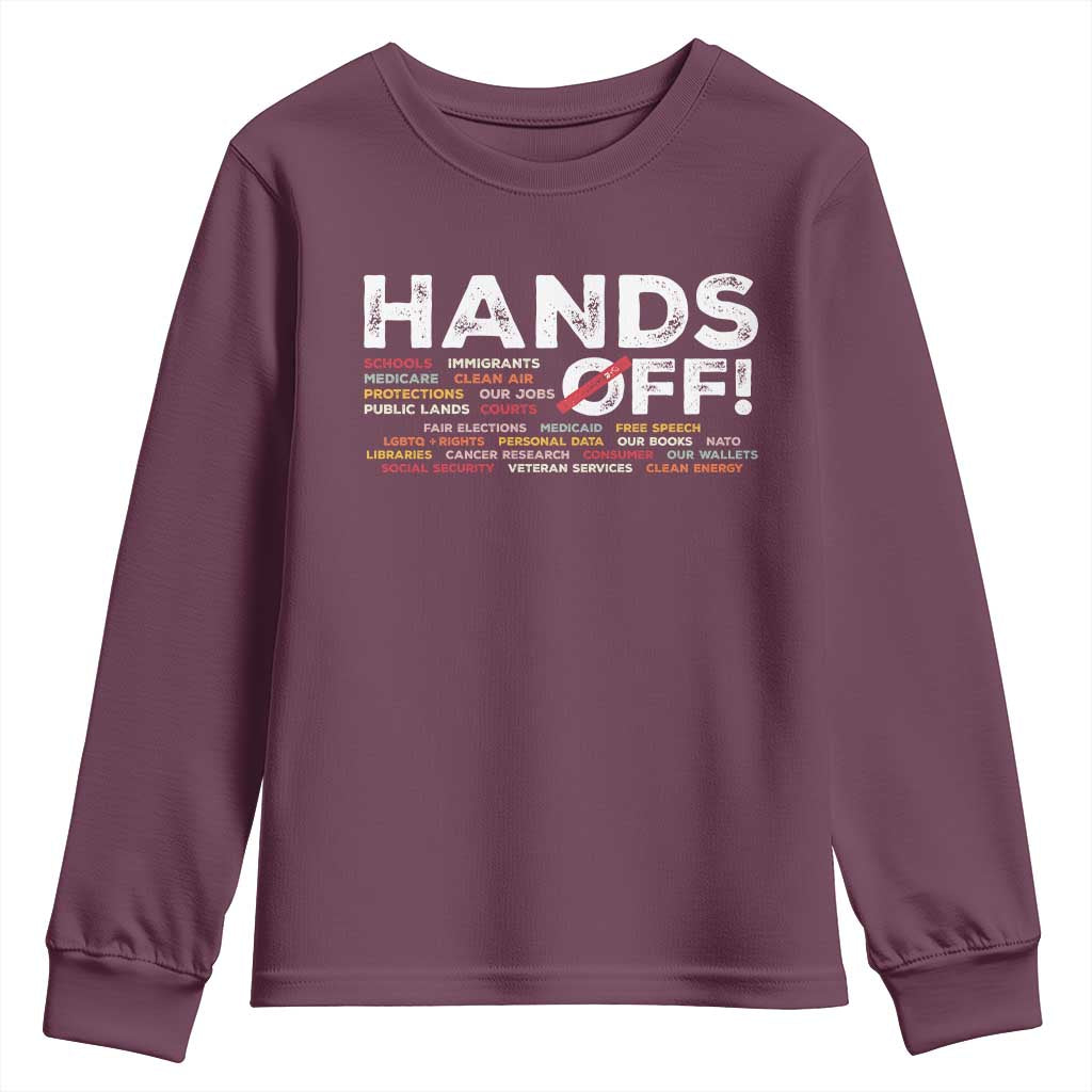 Hands Off Youth Sweatshirt Social Security And Medicare Protest TS10 Maroon Print Your Wear