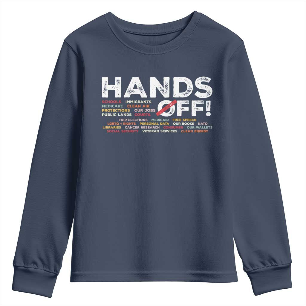 Hands Off Youth Sweatshirt Social Security And Medicare Protest TS10 Navy Print Your Wear