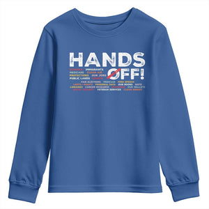 Hands Off Youth Sweatshirt Social Security And Medicare Protest TS10 Royal Blue Print Your Wear