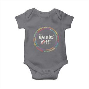 Hands Off Baby Onesie Human Rights Social Security And Medicare Protest TS10 Charcoal Print Your Wear