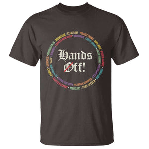 Hands Off T Shirt Human Rights Social Security And Medicare Protest TS10 Dark Chocolate Print Your Wear