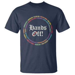 Hands Off T Shirt Human Rights Social Security And Medicare Protest TS10 Navy Print Your Wear