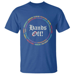 Hands Off T Shirt Human Rights Social Security And Medicare Protest TS10 Royal Blue Print Your Wear