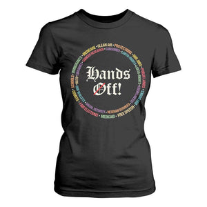Hands Off T Shirt For Women Human Rights Social Security And Medicare Protest TS10 Black Print Your Wear