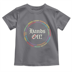 Hands Off Toddler T Shirt Human Rights Social Security And Medicare Protest TS10 Charcoal Print Your Wear