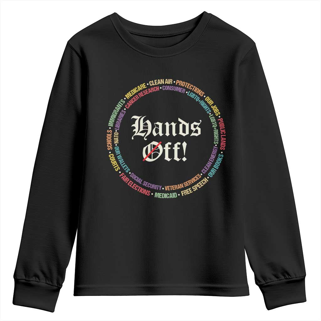 Hands Off Youth Sweatshirt Human Rights Social Security And Medicare Protest TS10 Black Print Your Wear