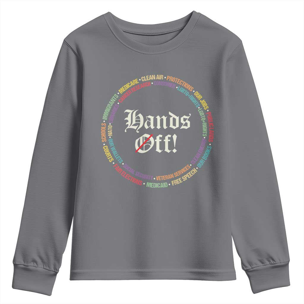 Hands Off Youth Sweatshirt Human Rights Social Security And Medicare Protest TS10 Charcoal Print Your Wear