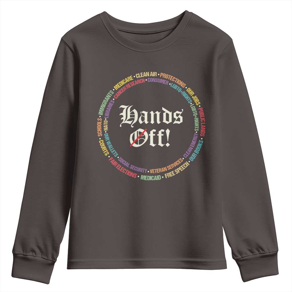 Hands Off Youth Sweatshirt Human Rights Social Security And Medicare Protest TS10 Dark Chocolate Print Your Wear