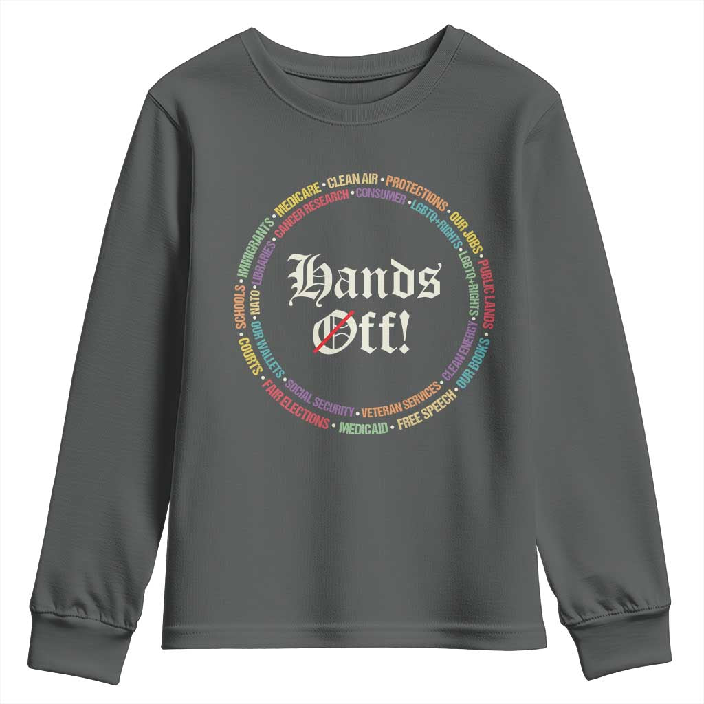 Hands Off Youth Sweatshirt Human Rights Social Security And Medicare Protest TS10 Dark Heather Print Your Wear