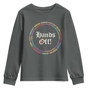 Hands Off Youth Sweatshirt Human Rights Social Security And Medicare Protest TS10 Dark Heather Print Your Wear