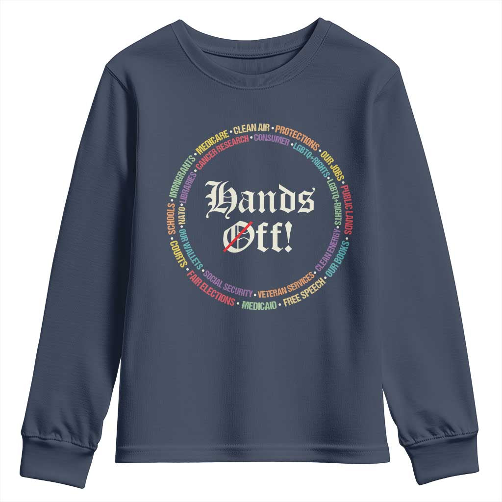 Hands Off Youth Sweatshirt Human Rights Social Security And Medicare Protest TS10 Navy Print Your Wear
