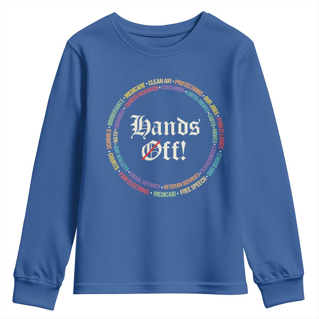 Hands Off Youth Sweatshirt Human Rights Social Security And Medicare Protest TS10 Royal Blue Print Your Wear