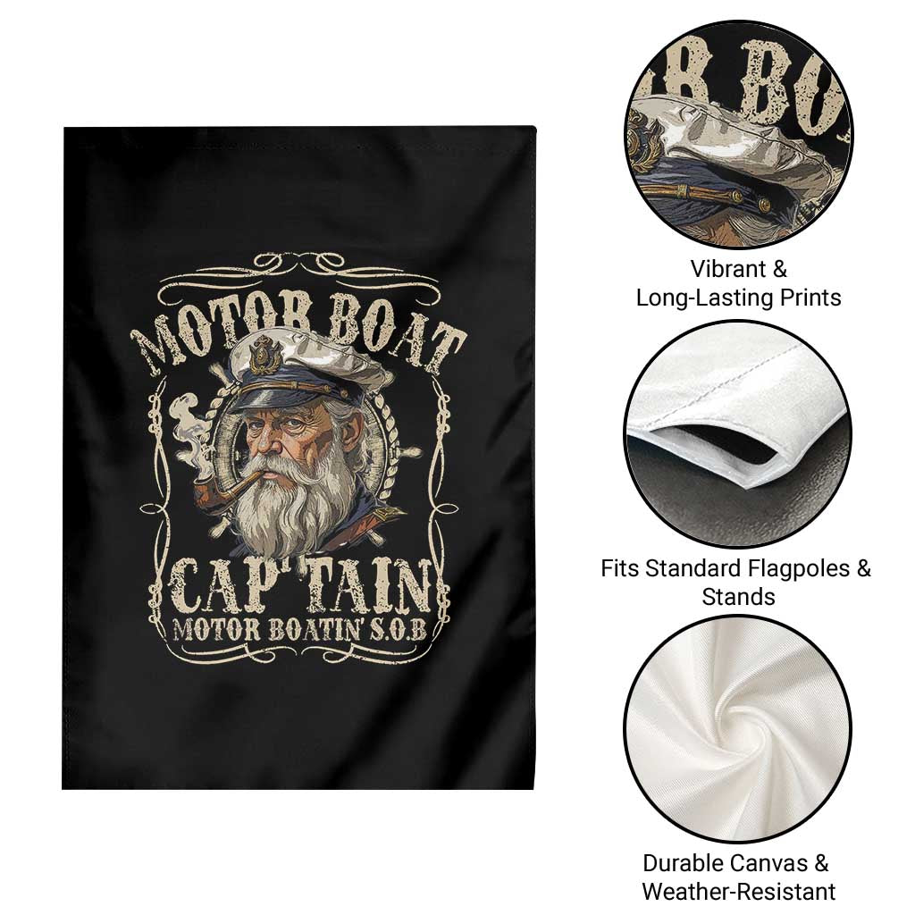 Motor Boat Captain Garden Flag Funny Pontoon Boating Motor Boatin Lake TS10 Print Your Wear