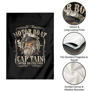 Motor Boat Captain Garden Flag Funny Pontoon Boating Motor Boatin Lake TS10 Print Your Wear
