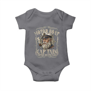 Motor Boat Captain Baby Onesie Funny Pontoon Boating Motor Boatin Lake TS10 Charcoal Print Your Wear