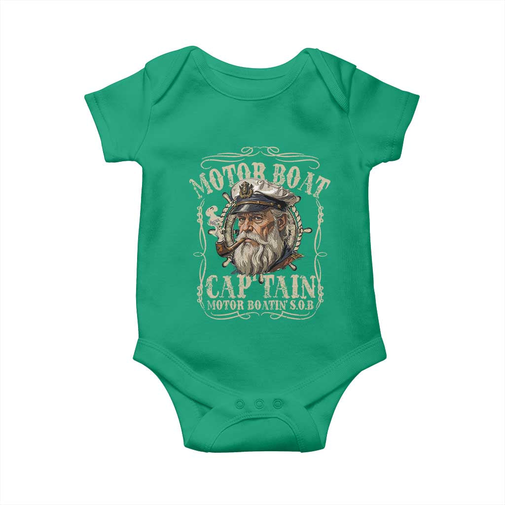Motor Boat Captain Baby Onesie Funny Pontoon Boating Motor Boatin Lake TS10 Irish Green Print Your Wear