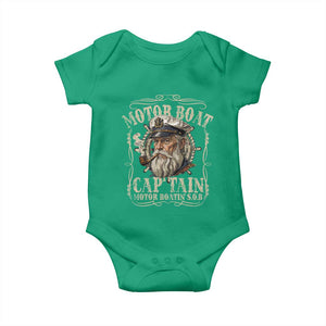 Motor Boat Captain Baby Onesie Funny Pontoon Boating Motor Boatin Lake TS10 Irish Green Print Your Wear