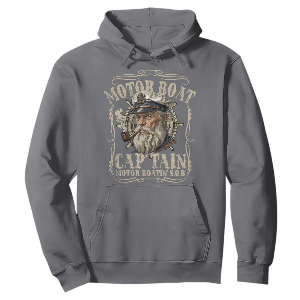 Motor Boat Captain Hoodie Funny Pontoon Boating Motor Boatin Lake TS10 Charcoal Print Your Wear