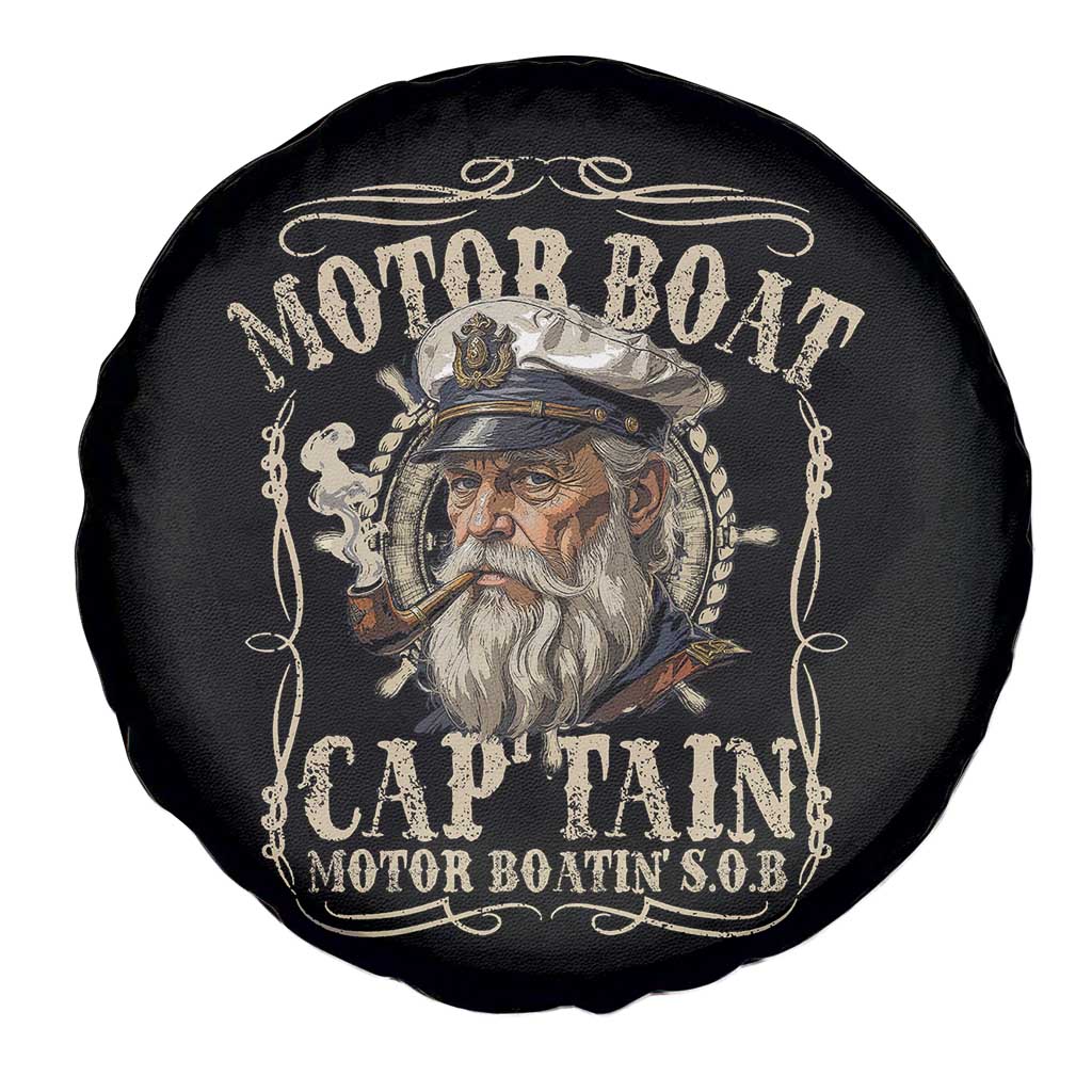 Motor Boat Captain Spare Tire Cover Funny Pontoon Boating Motor Boatin Lake TS10 Print Your Wear