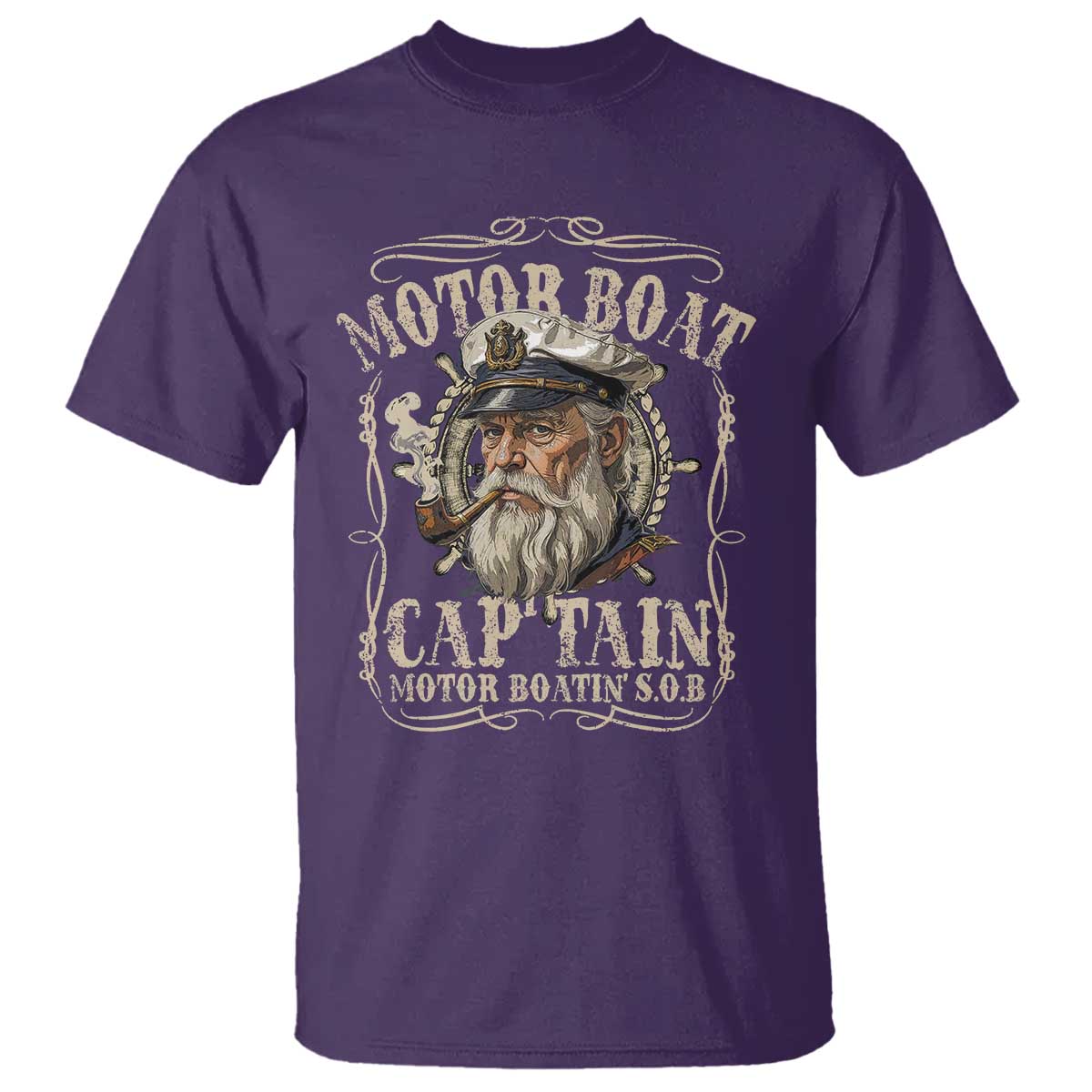Motor Boat Captain T Shirt Funny Pontoon Boating Motor Boatin Lake TS10 Purple Print Your Wear