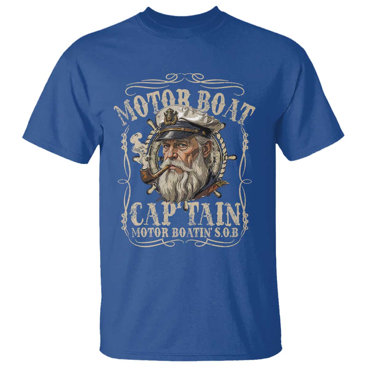 Motor Boat Captain T Shirt Funny Pontoon Boating Motor Boatin Lake TS10 Royal Blue Print Your Wear