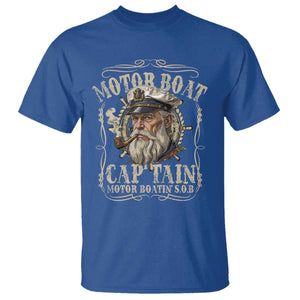 Motor Boat Captain T Shirt Funny Pontoon Boating Motor Boatin Lake TS10 Royal Blue Print Your Wear